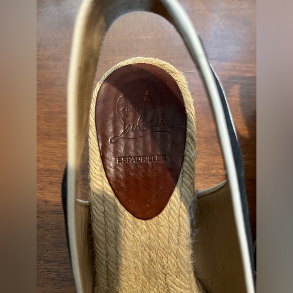 Louboutin Black Canvas Espadrille Slingback - Picture 2 of 10